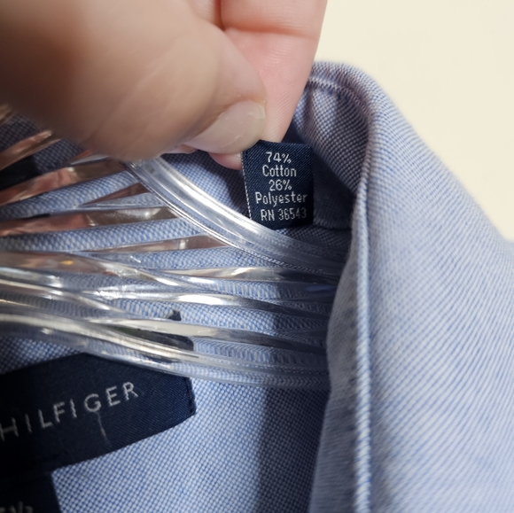 Tommy Hilfiger Men's button down size L light blue cotton blend - Picture 5 of 5